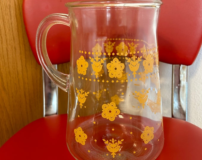 Vintage Corelle Pyrex Butterfly Gold Glass Pitcher Handle and Ice Lip ...