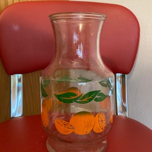 Vintage Anchor Hocking Orange Juice Carafe, Anchor Hocking Orange Juice Decanter, vintage Juice Carafe, Vintage Juice Decanter