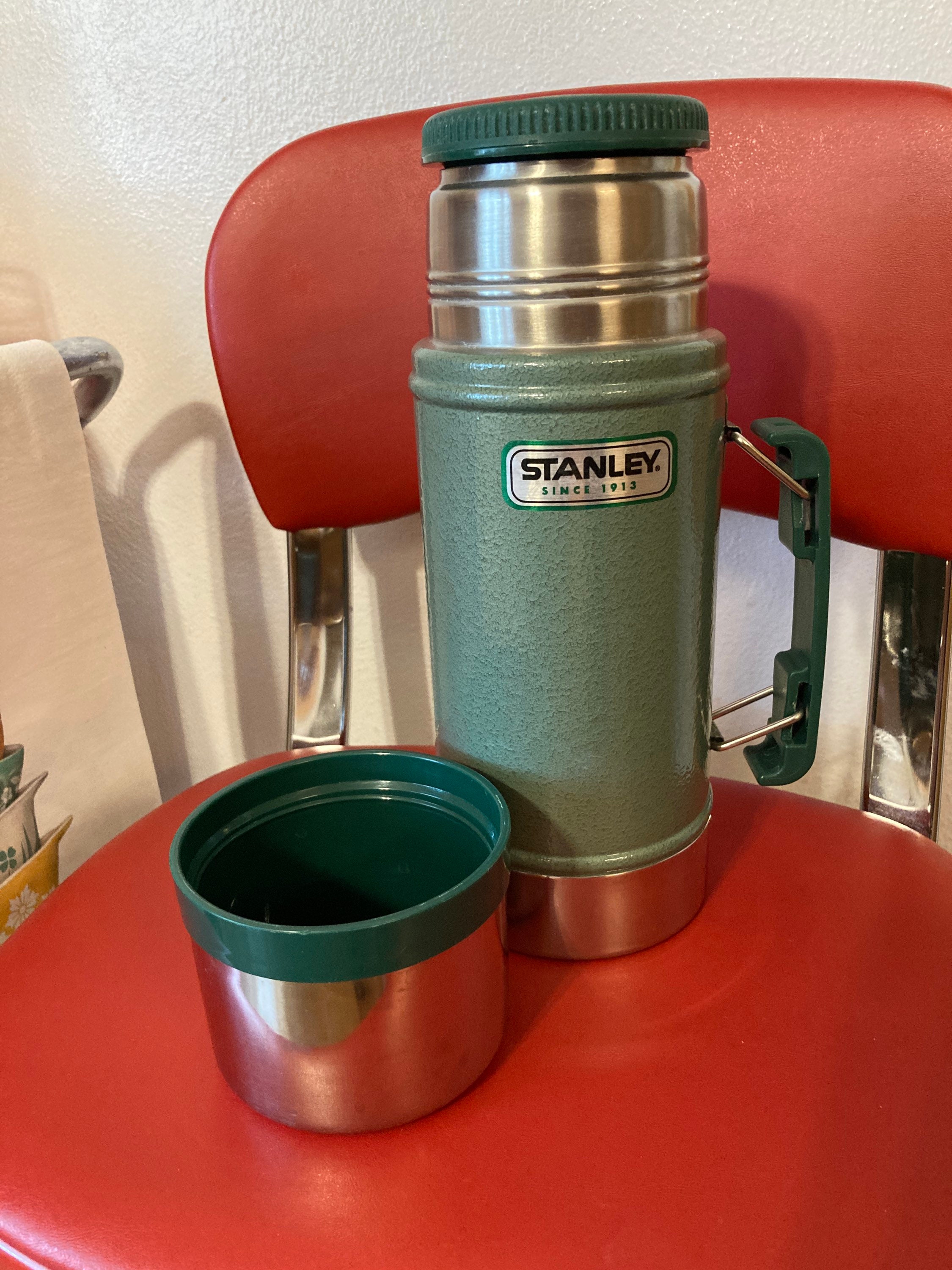 Stanley Thermos Lot: Quart Wide Mouth Thermos With Handle and 16 Oz Stanley  Cup With Carabiner Tab and Locking Lid Cover, Great For Work, Hunting or  Travel, Very Good Condition Auction