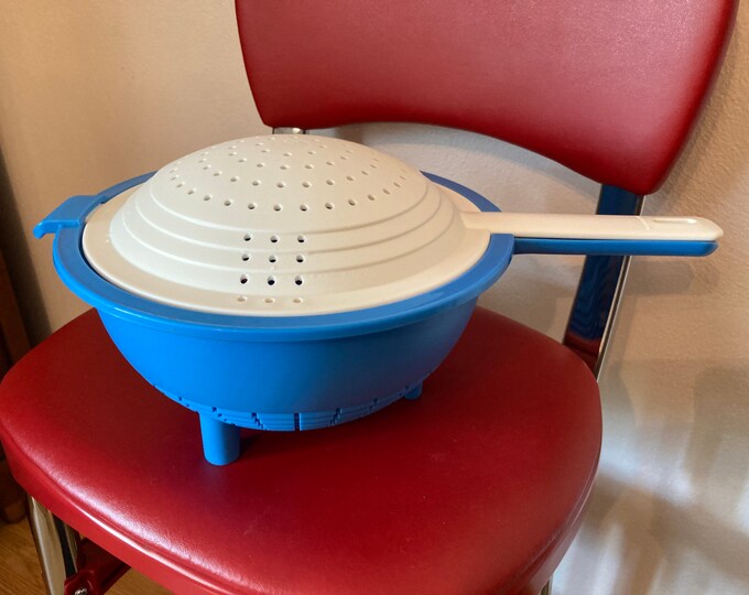 Tupperware Double Colander Strainer Set, Tupperware Blue and White