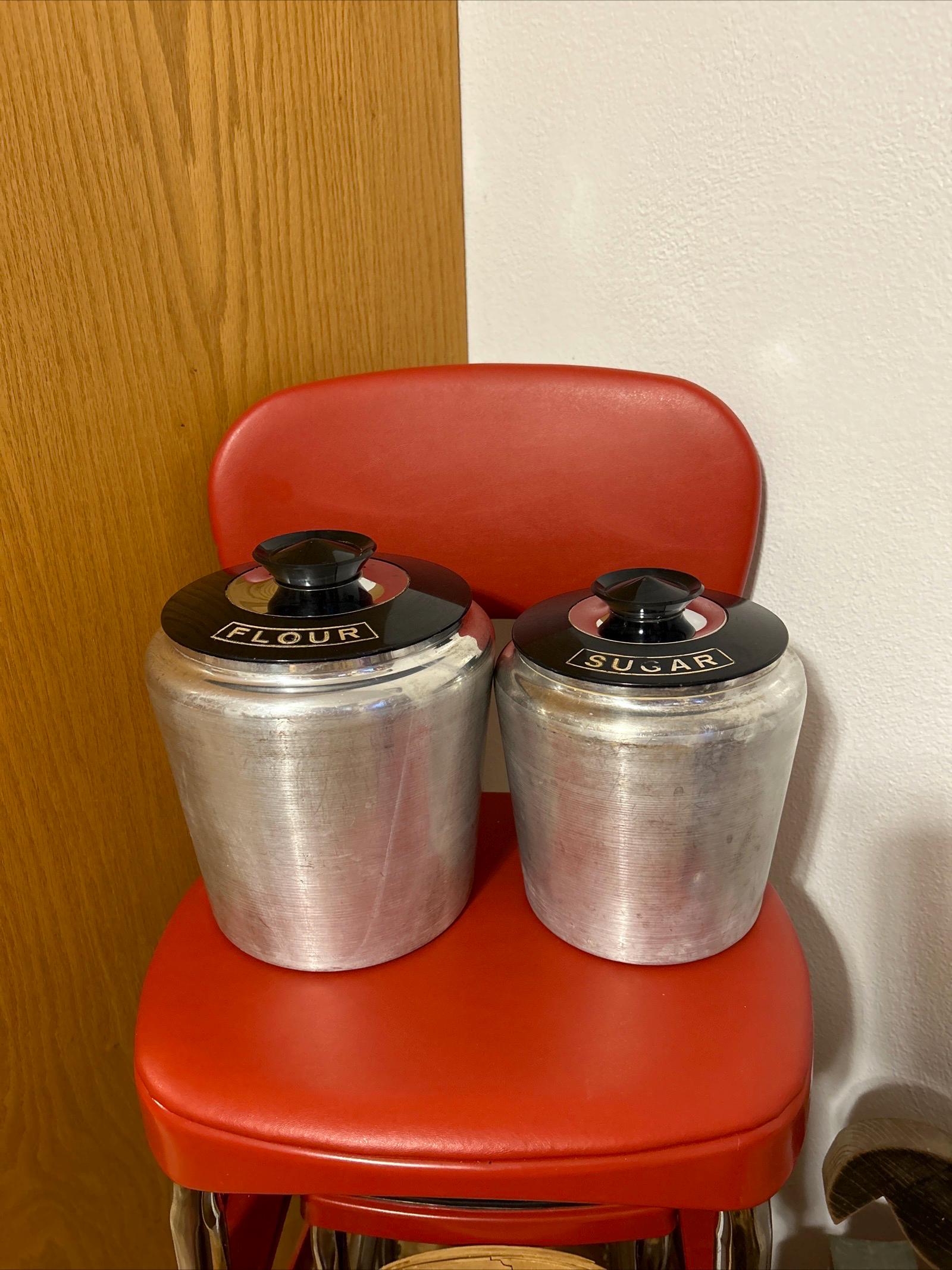 Vintage Kromex Canisters, Vintage 1950's MCM KROMEX Spun Aluminum