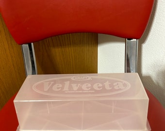 Kraft Velveeta Vintage Clear Plastic 2 lb. Cheese Keeper Storage Container Box