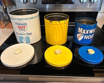 Vintage J.L. Clark Metal Tin Nesting Canister Set Pillsbury