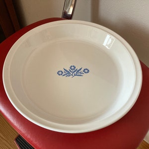 Vintage Corning Ware Blue Cornflower 9” Pie Plate P-309, vintage Corning Ware pie pan, One cornflower blue pie dish