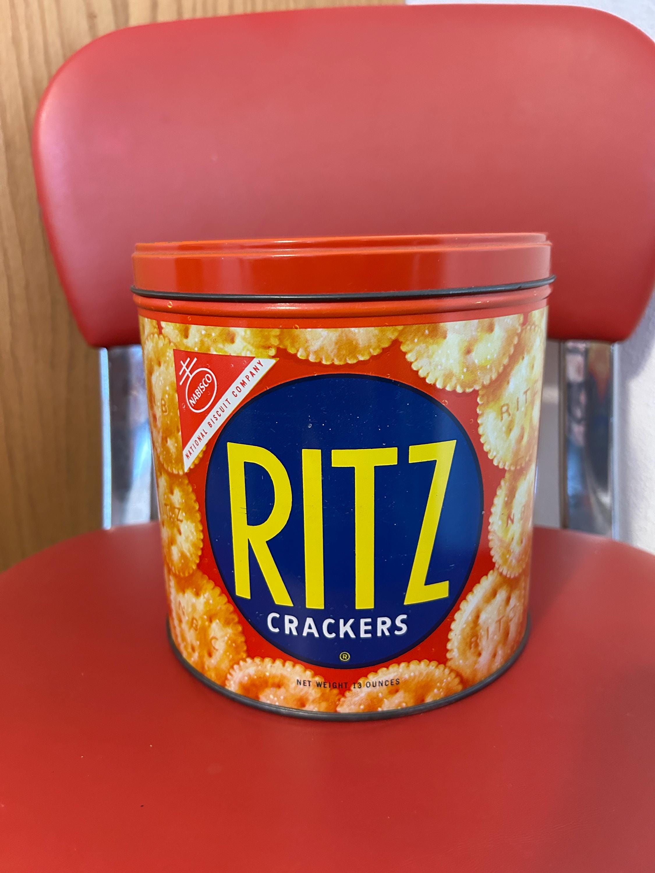 Vintage Metal Ritz Cracker Tin 13 Ounces Made in USA, Vintage