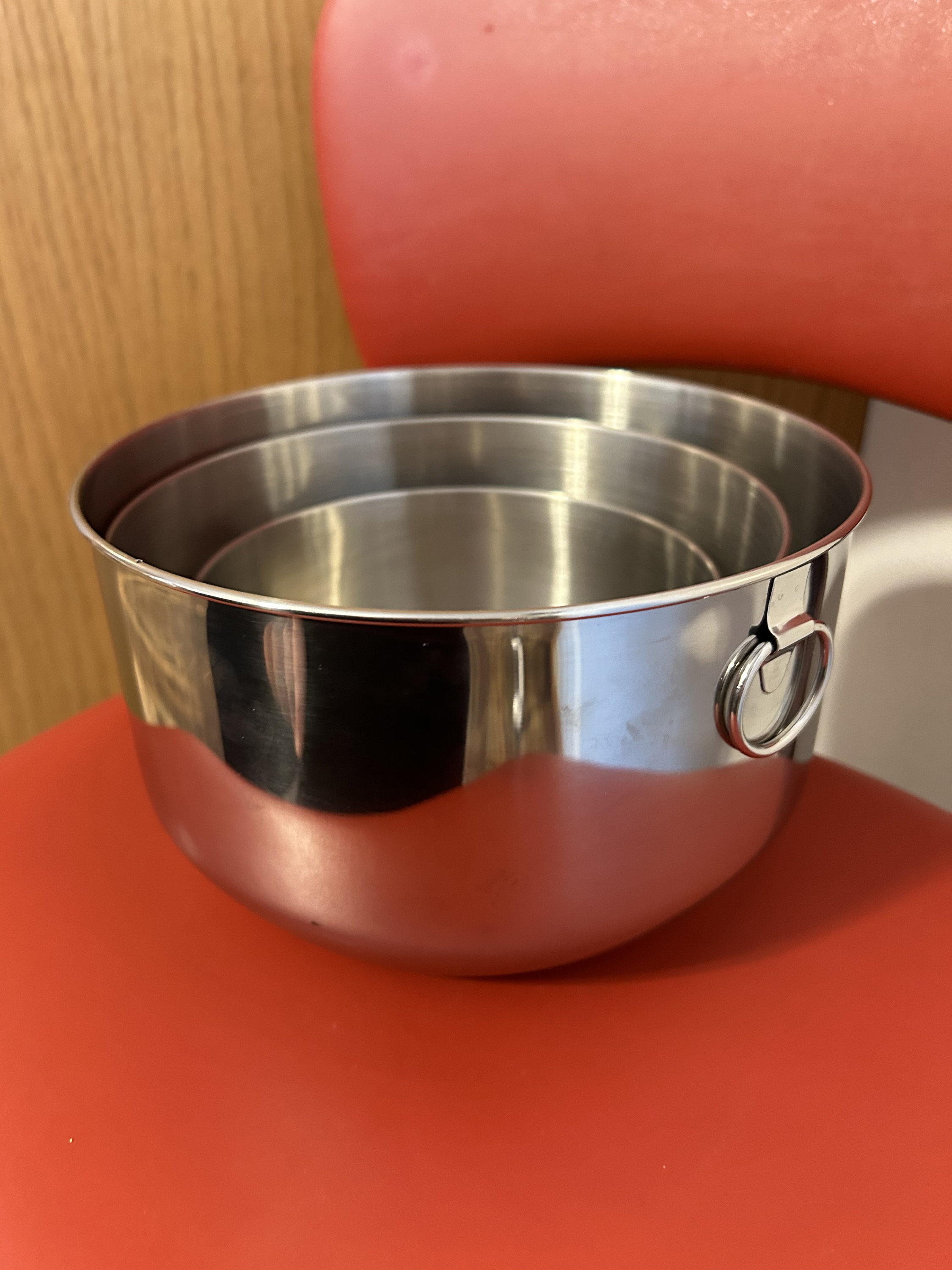 Farberware Stainless Steel Mixing Bowls Double Thumb Rings Lot of 3 Etsy