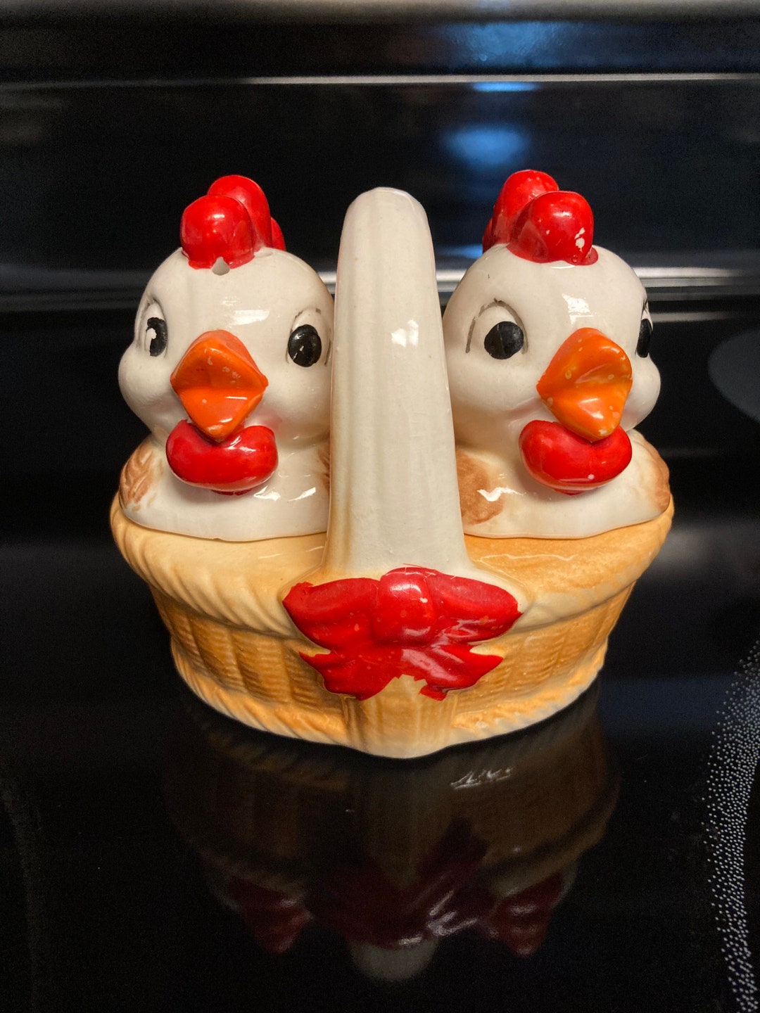 Vintage Hens in a Basket Salt and Pepper Shakers Vintage Etsy