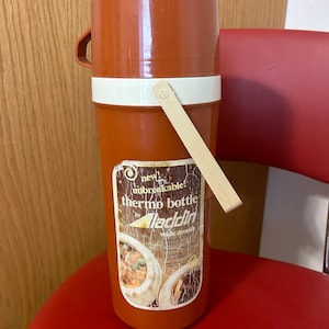 Vintage  Aladdin Wide Mouth Thermos Bottle 1 Liter Burnt Orange 840 Vintage 1980's 90's