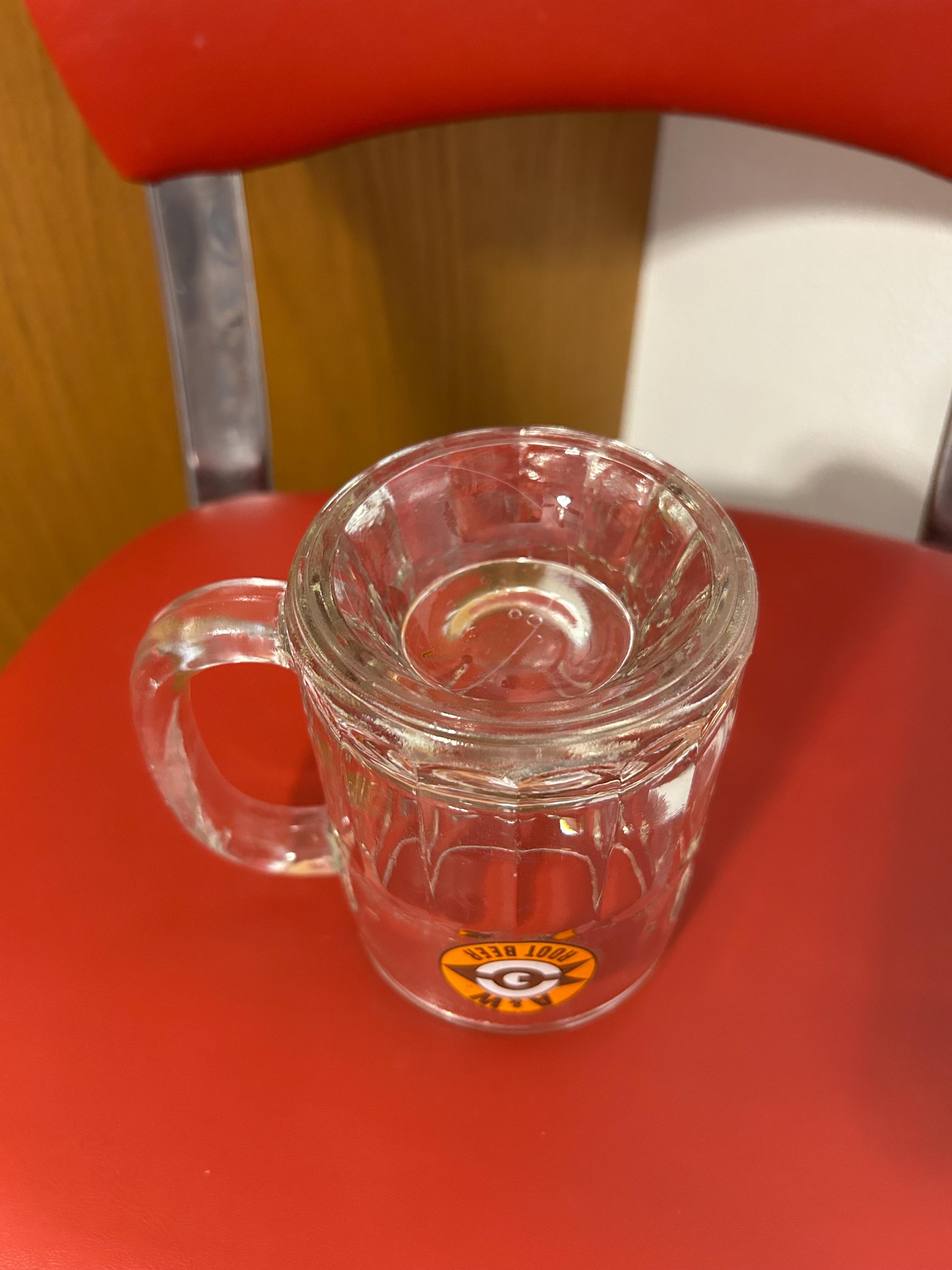 Vintage A&W Root Beer 4 1/4 Inch Heavy Dimpled Glass Mug With
