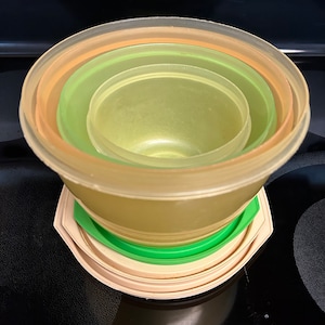 Vintage Rubbermaid Nesting Storage Bowls with  Daisy Lid