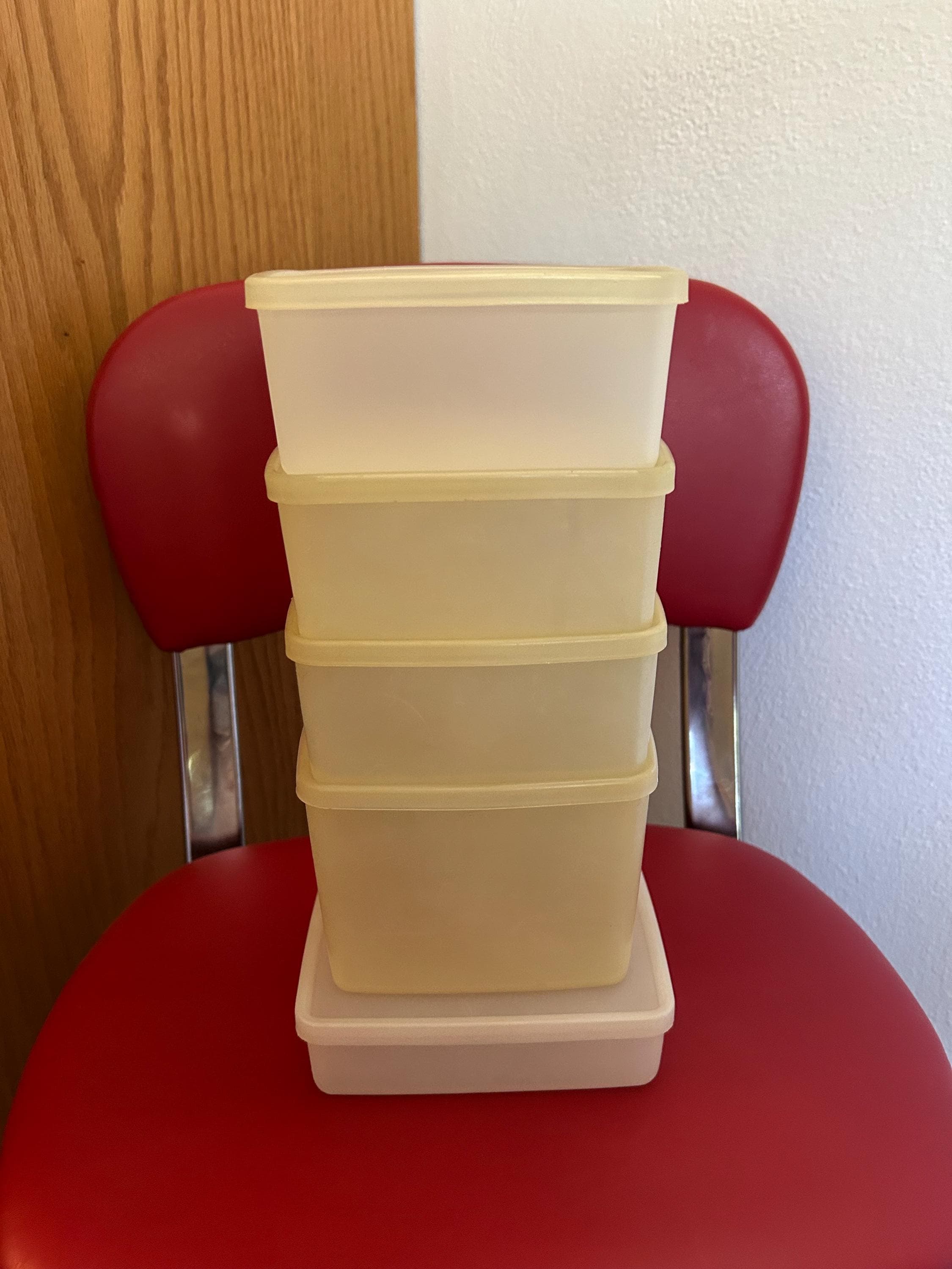Tupperwareデイリーストッカー 引出 上板付 黄色 Vintage Tupperware