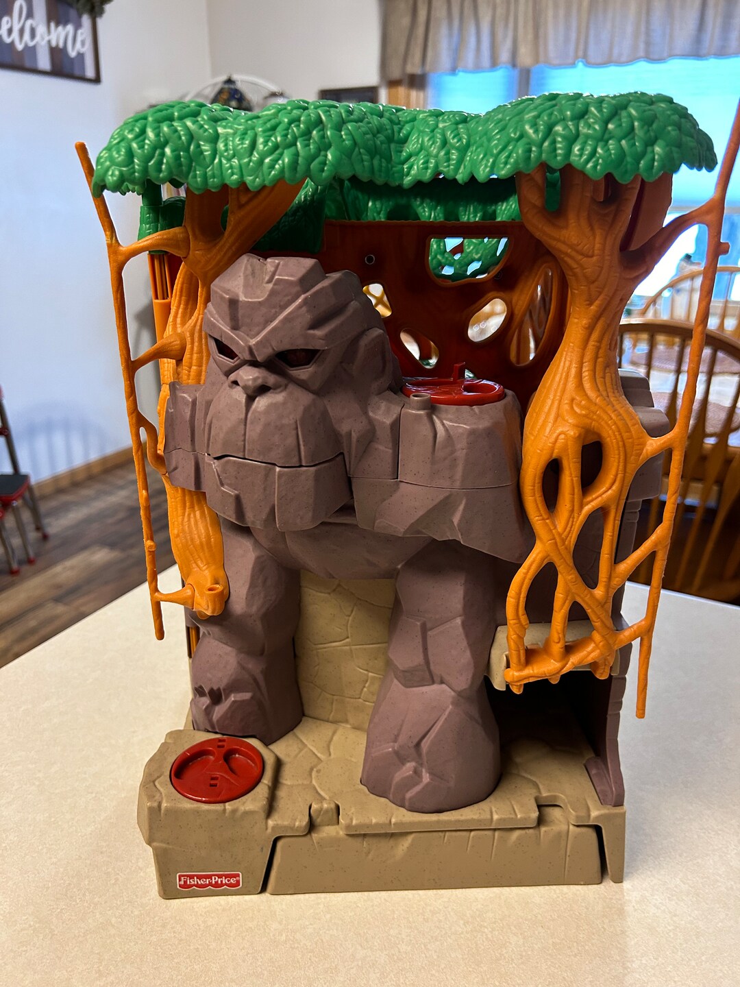 Fisher Price Imaginext Gorilla Mountain Jungle Playset Forest Foldable