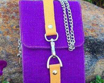 Crossbody wallet, wallet, purple corduroy, little folksa wallet