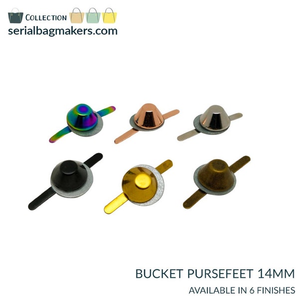 Bucket style bag feet 14mm (5 pack), bag feet, handbag hardwaree, purse hardware, serial bagmakers