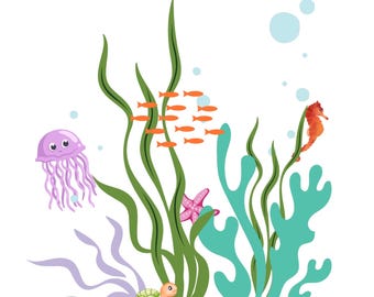 Under The Sea Coloring Book PDF | Printable Ocean Animals Coloring Pages | Digital Tablet Coloring Book for iPad & Android