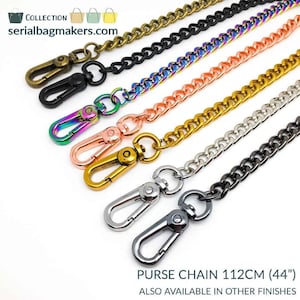 60cm/120cm Handbag Metal Chains Shoulder Bag Strap Diy Purse Chain  Detachable Compatible Purse Chain Strap Compatible Crossbod
