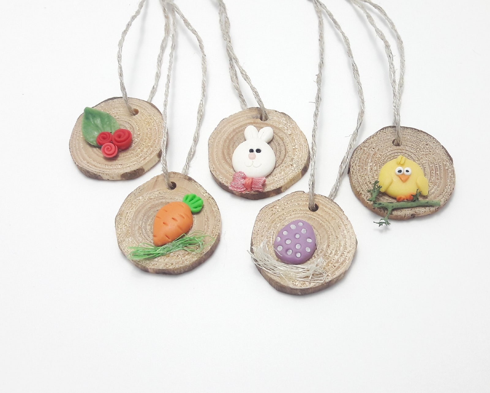 Easter bunny ornament set Wooden ornaments Easter decor eggs Etsy