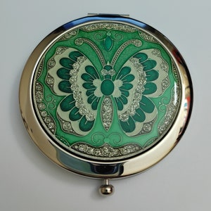 Butterfly Pattern Compact Mirror: Perfect Present for Bridesmaid’s, Birthday’s, Valentine's, Mother's Day with Organza Gift Bag