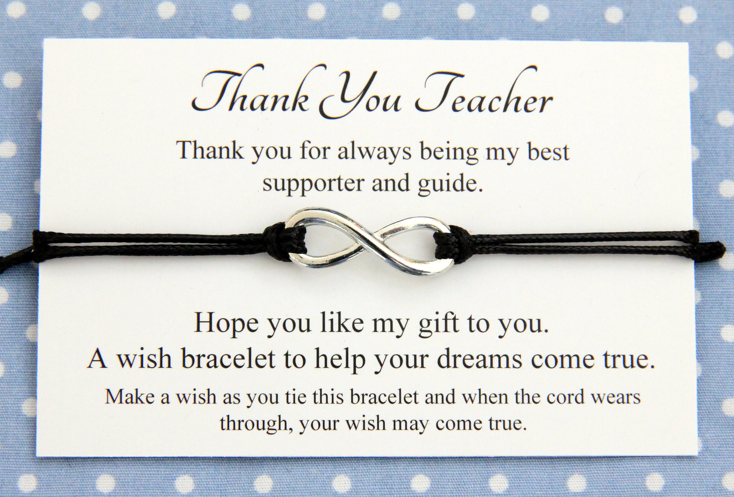 Cord Bracelet Thank you gift Tutor Wish Bracelet Keepsake ...