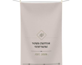 Custom Monogram Tea Towel Microfiber | Personalized Kitchen Towel, Est. 2026