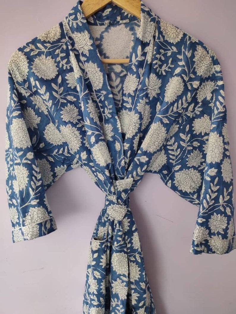 Bath robe Cotton RobeKimono Indian Pure Cotton Bath Robe | Etsy