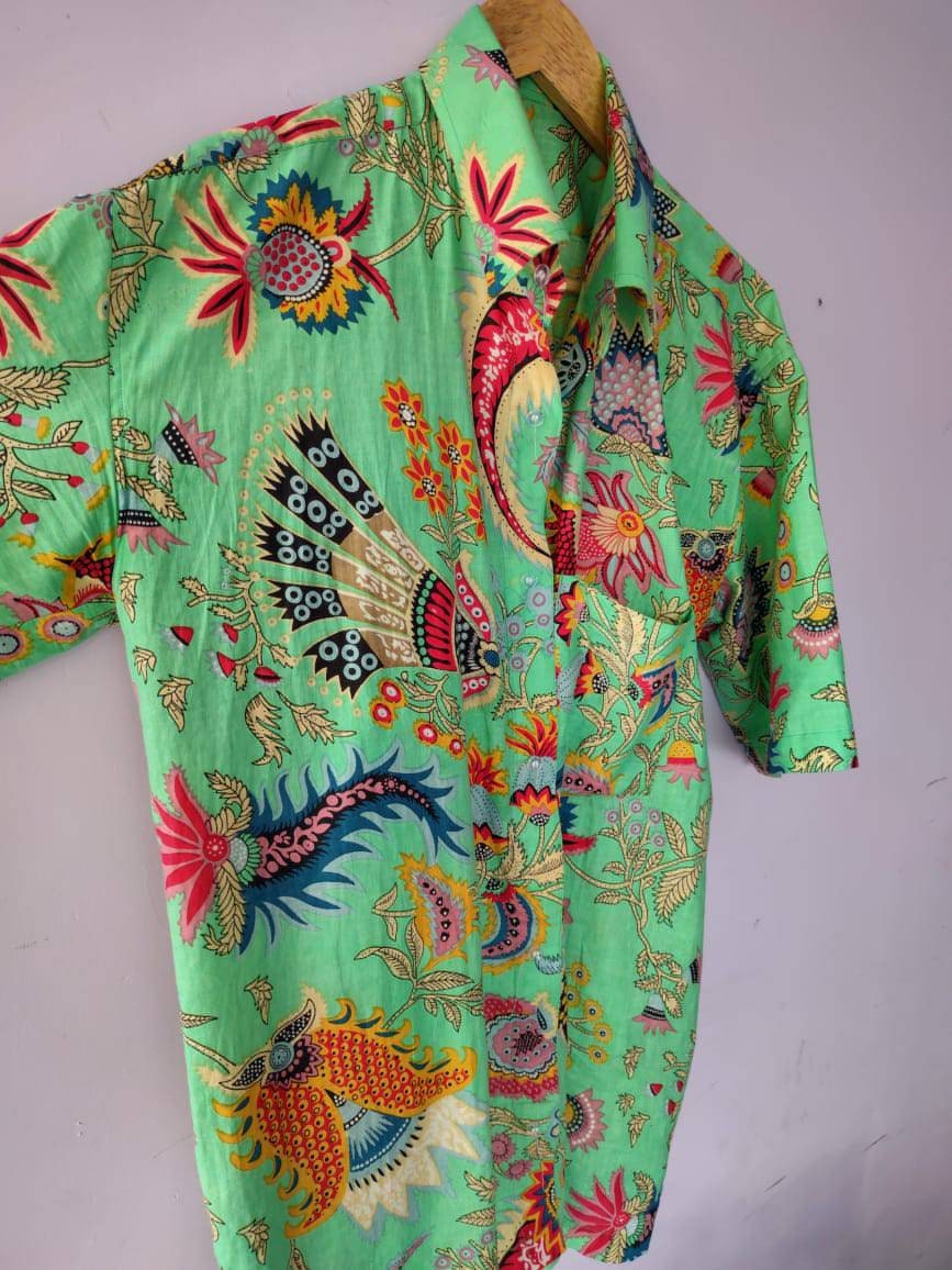 Mens Vintage Shirt Bright Colorful Retro Summer Shirt All Etsy