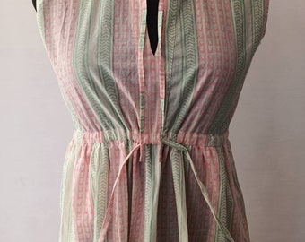 Linen loose kimono wrap summer dress, Pink loose linen tunic sleeveless Dress Pattern, Indian Cotton Dress, Boho Dress,