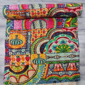 Indian Kantha Quilt Kantha Bedspread Indian Cotton bed cover Kantha Quilts cotton Kantha Quilt Queen kantha And Twin Kantha Quilt