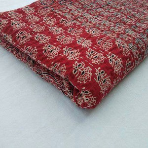 New HandBlock Red Ajarkh Kantha Quilt, Cotton Kantha Bedspread, Kantha Throw Blanket, Kantha BedCover Multiple Size