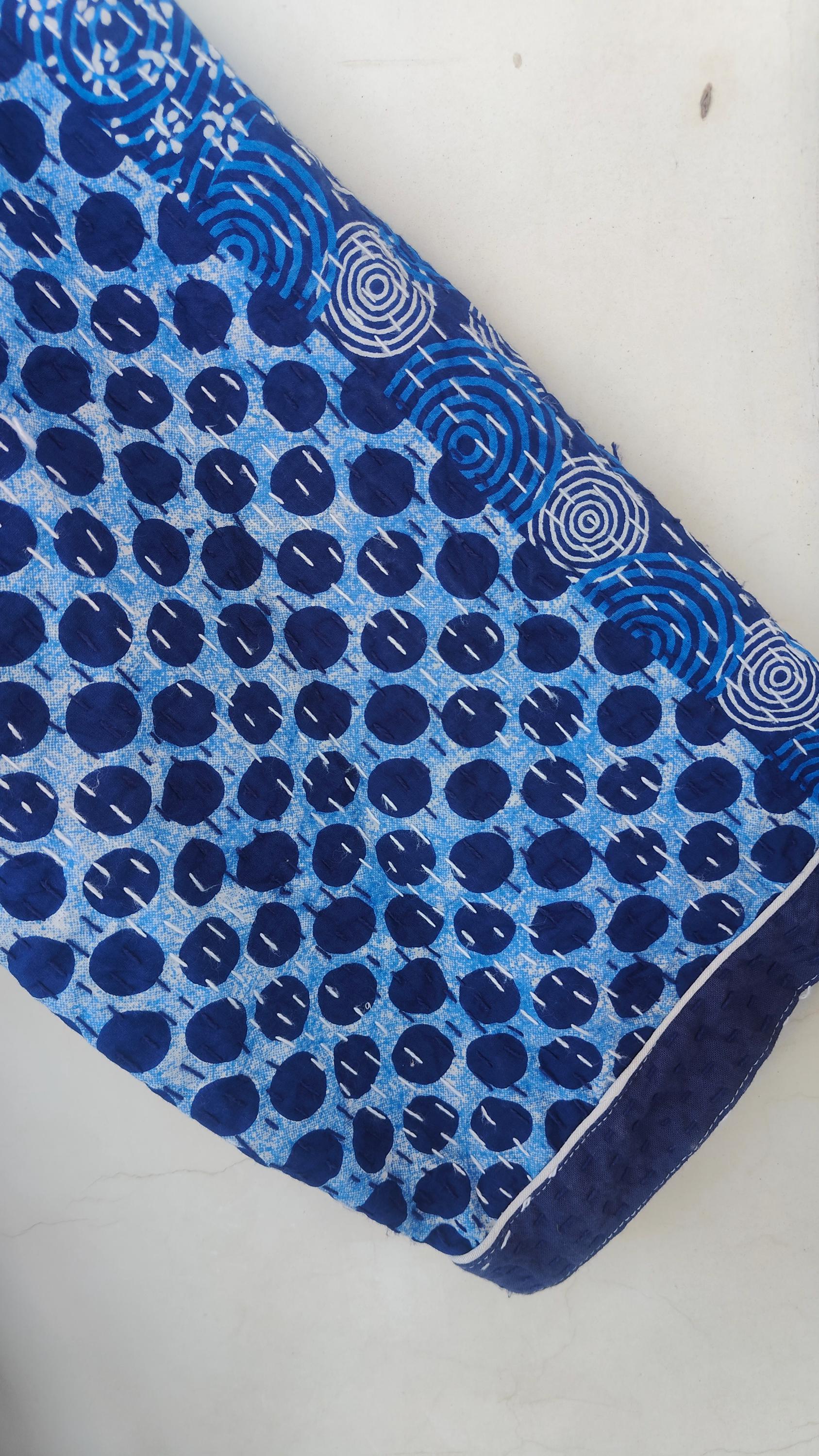 Indigo Robe Blue Indigo Quilted Robe, Organic Color Kantha Quilt Kimono, Handmade ...