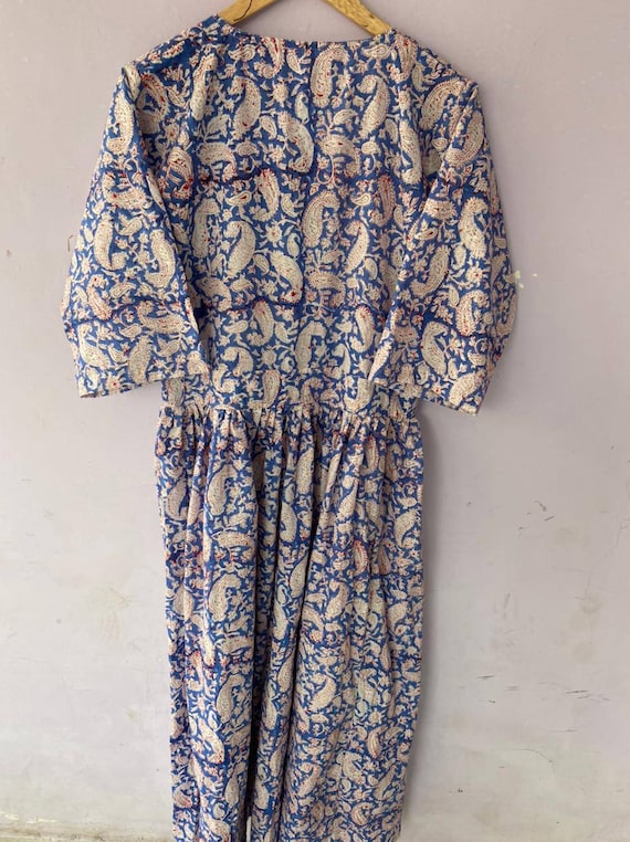 knee length dresses for ladies Luna lilac linen dress with multicolored Paisley print main image 1
