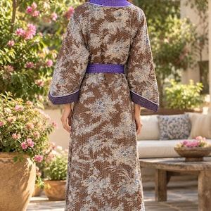 Patchwork Quilted Handmade Robe, Winter wear Quilted Kimono, Unisex Kimono Cardigan coverup.