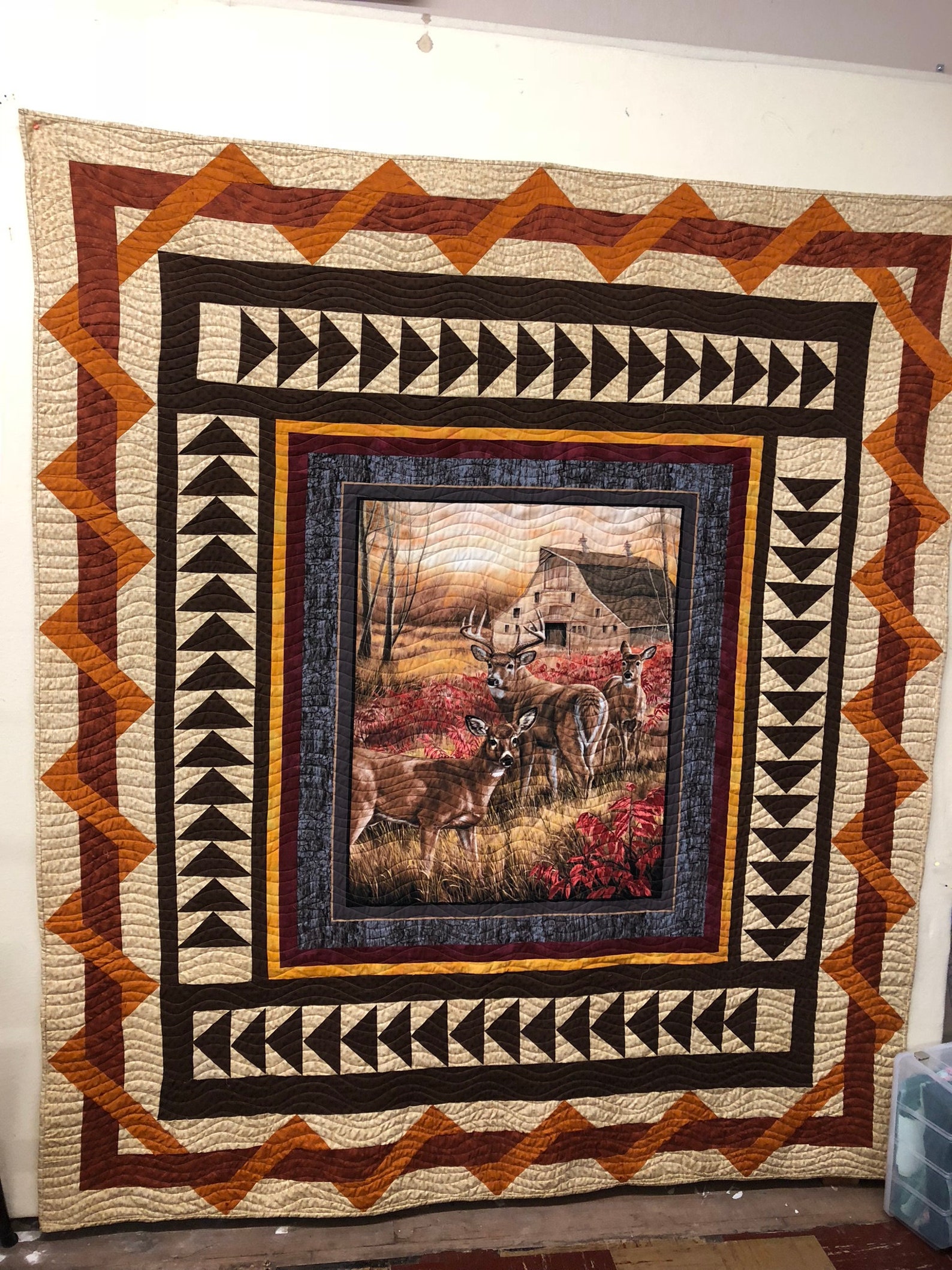 Deer panel quilt Etsy