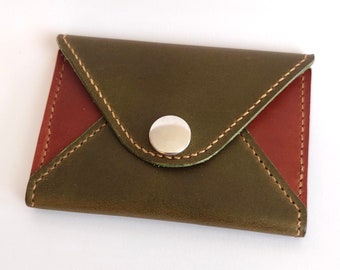 Handmade leather envelope wallet