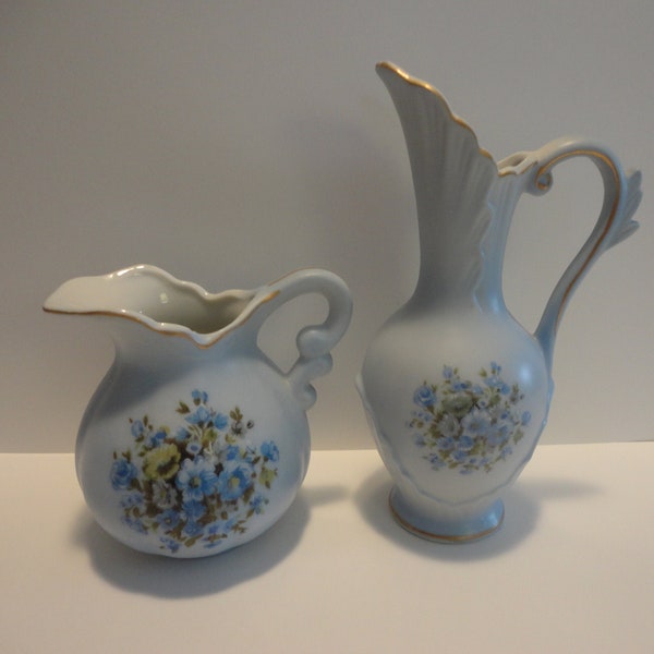 Inarco Japan Mini Pitchers Set of Two,Collectible Porcelain Mini Pitchers made in Japan,Vintage Inarco Mini Pitchers made in Japan