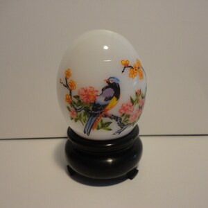 Avon Oriental Pheasant Egg on Pedestal Perfume Bottle with Cologne,Collectible Avon Bottle,Vintage Avon Egg Perfume Bottle with Cologne