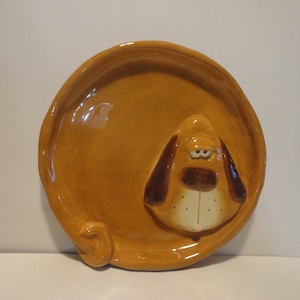 Vintage Russ Berrie Douglas Dog Trinket Dish, Signed Collectible Hound