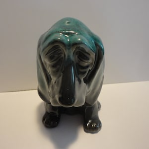 Canadiana Pottery Sad Hound Dog Bank,Collectible Canadiana Pottery Bank Hound Dog,Vintage Canadiana Pottery Sad Hound Dog Bank,Vintage Bank