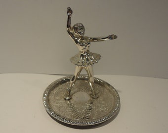 Silver Plated Ballerina Ring Holder,Collectible Ring Holder,Vintage Silver Plated Ballerina Ring Holder,Ballerina Ring Holder,Ring Holder