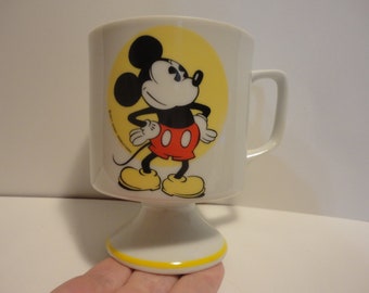 Walt Disney Productions Mickey Mouse Mug,Collectible Disney Mickey Mouse Mug,Vintage Walt Disney Prooductions Mickey Mouse Pedestal Mug