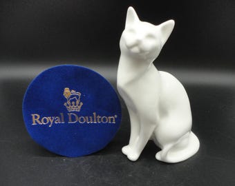 ヴィンテージ ロイヤル ドルトン ホワイト キャット フィギュア