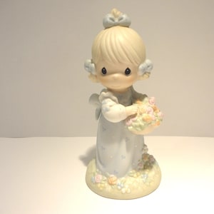 Precious Moments Take Time To Smell The Flowers Figurine,Collectible Precious Moments Figurine,Vintage Precious Moments Porcelain Figurine