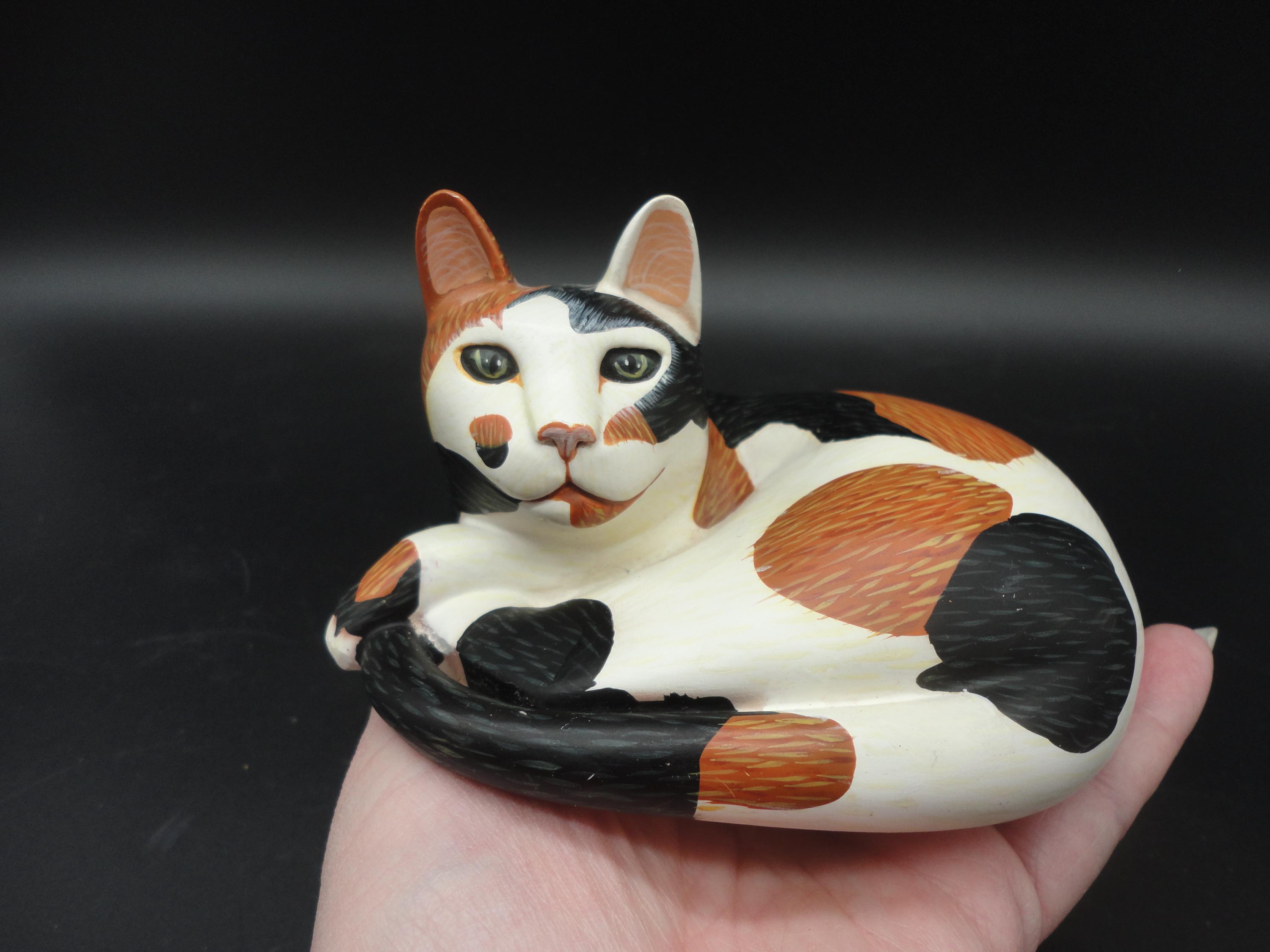 Enesco Tyber Cats Calico Cat Figurine,collectible Enesco Tyber