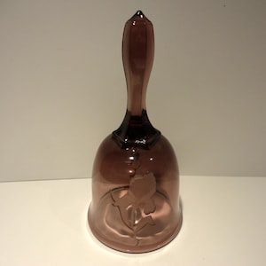 Fenton Glass Handcrafted Amethyst Iris Bell,Collectible Fenton Glass Bell,Vintage Fenton Glass Handcrafted Amethyst Iris Bell