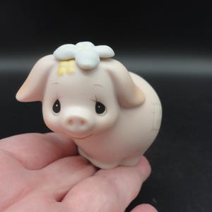 Johnathon and David(Precious Moments) Porcelain Pig Figurine,Collectible Precious Moments Pig,Vintage Johnathon and David Pig Figurine
