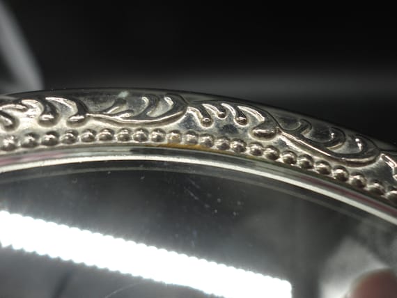 アンティーク ブラシ 手鏡 セット シルバーメッキハンドヘルドミラー、ブラシとコームセット