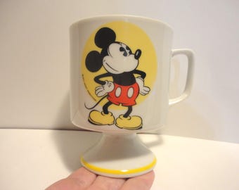 Tasse Mickey Mouse Walt Disney Productions,Tasse Mickey Mouse Disney de collection,Tasse piédestal Mickey Mouse Walt Disney Productions vintage
