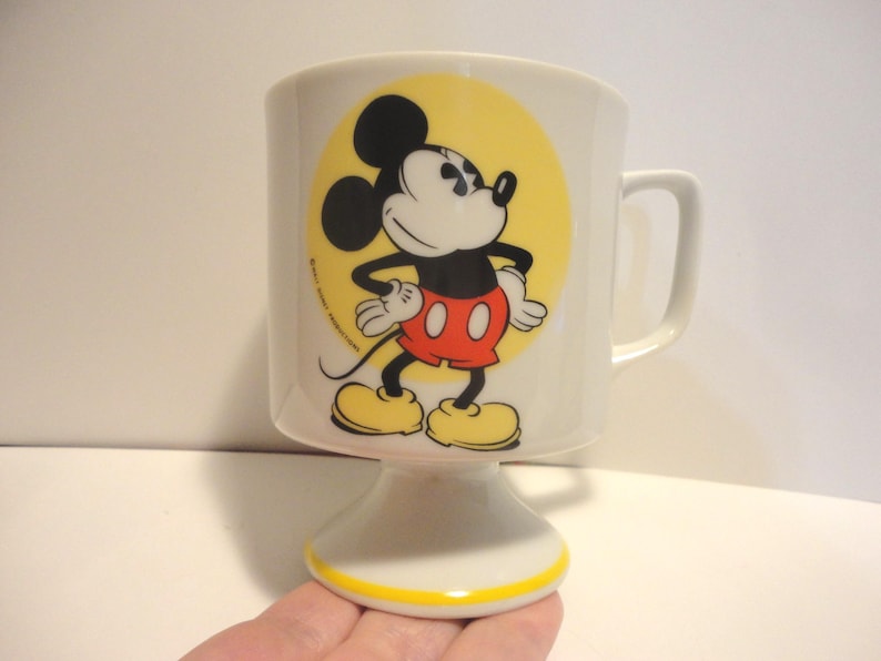 Walt Disney Productions Mickey Mouse Mug,Collectible Disney Mickey Mouse Mug,Vintage Walt Disney Prooductions Mickey Mouse Pedestal Mug image 1
