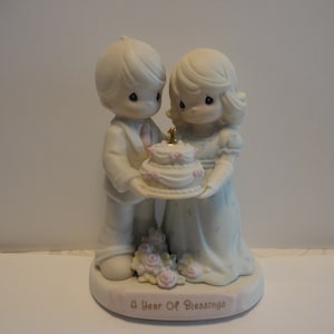 Precious Moments A Year of Blessings Figurine,Collectible Precious Moments Anniversary Figurine,Vintage Precious Moments 1st Anniversary