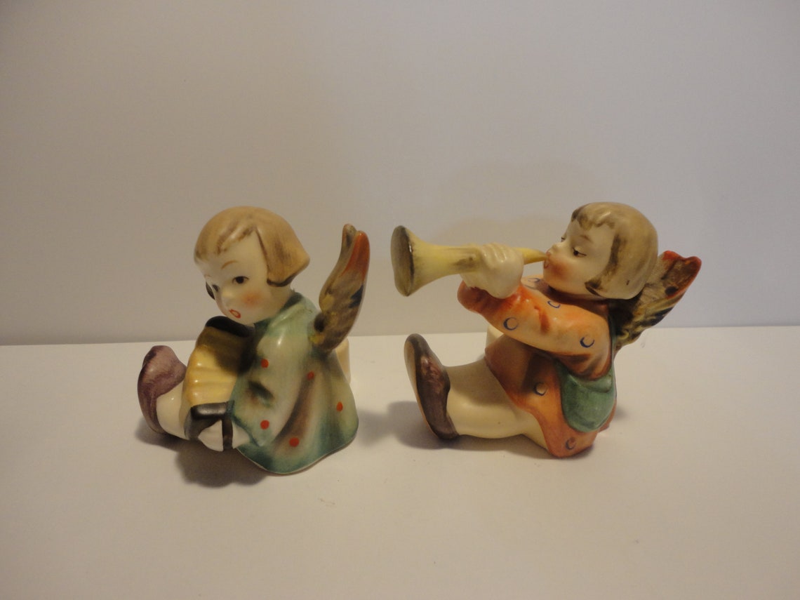 Goebel Hummel Angel Playing Instruments Candle Holders made in Etsy